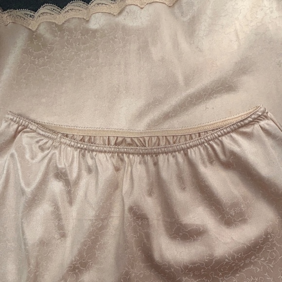 Vintage Givenchy Underdressings Skirt Slip Signature Print Lace Slit Flawless - Picture 8 of 14